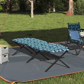 Cama de Sol Dobravel com Bolsa de Transporte Padrão de Folhas Tecido O