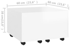 Mesa de centro 60x60x38 cm contraplacado branco