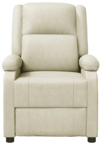 Poltrona reclinável couro artificial cor creme