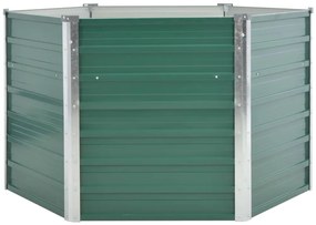 Canteiro elevado jardim aço galvanizado 129x129x77 cm verde