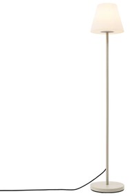 Candeeiro de Pé Exterior Bege com Abajur Branco IP65 - Virginia Moderno
