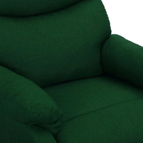 Poltrona elevatória de massagens tecido verde-escuro