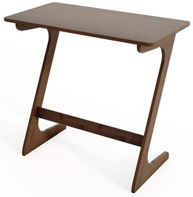 Mesa lateral espaçosa para sofá em formato de Z de bambu com tampo que economiza espaço - Natural