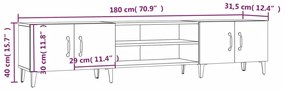 Móvel de TV 180x31,5x40 cm derivados de madeira cinza sonoma