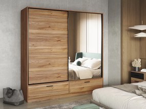 Roupeiro Melvele 122, Carvalho, 209x180x61cm, 171 kg, Portas para roupeiro: Deslizante