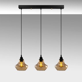 Candeeiro Suspenso Gold – Dourado e Preto – 65 x 17 cm