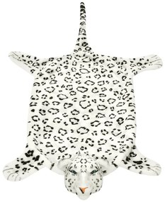 Tapete leopardo de pelúcia, 139 cm, branco