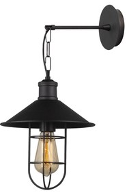 Candeeiro de Parede Ayazma – Preto – Diâmetro 25 cm, Altura 40 cm