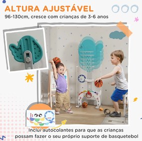 Cesto de Basquetebol para Crianças Altura Ajustável com Jogo de Lançamento de Bola de Futebol, Golf Multicolor