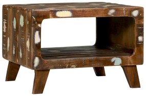 Mesa de Café 50x50x35 cm Madeira Sólida Recuperada