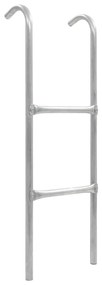 vidaXL Escada de 2 degraus para trampolim 102,6 cm aço prateado