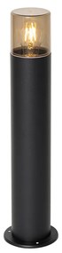 Candeeiro de pé exterior preto com cúpula fumada 50 cm - Odense Moderno
