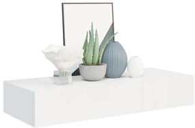 Prateleiras de parede com gavetas 2pcs MDF 60x23,5x10 cm branco