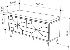 Armário Multiusos Berlin A – Nogueira e Creme – 60x200x35 cm