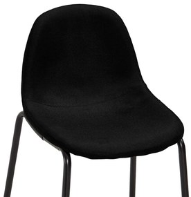 Cadeiras de bar 4 pcs tecido preto