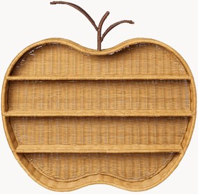 Prateleira de parede para crianças em vime artesanal Apple