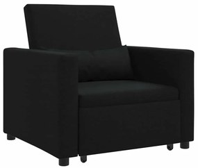 Sofá-Cama Convertible 3 em 1 Preto