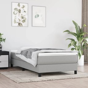 Estrutura de cama com molas 90x200 cm tecido cinza-claro