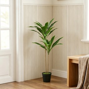 Árvore artificial de cordyline em vaso de 90 cm com 29 folhas realistas, planta artificial em PEVA, para interior e exterior verde