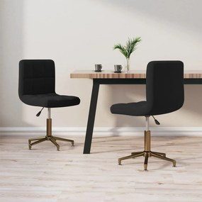 vidaXL Cadeiras de jantar giratórias 2 pcs veludo preto