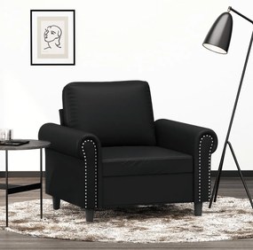 vidaXL Poltrona couro artificial 60 cm preto