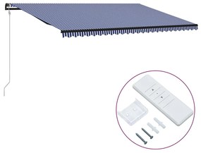 vidaXL Toldo retrátil automático 600x300 cm azul e branco