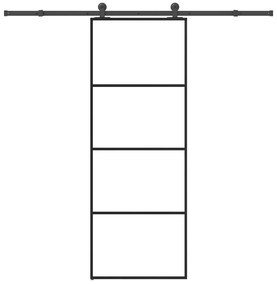 vidaXL Porta deslizante c/ conj. ferragens 76x205cm vidro ESG/alumínio