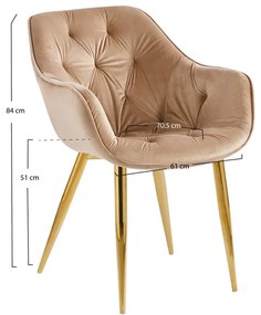 Cadeira Zandel Golden Veludo - Champanhe