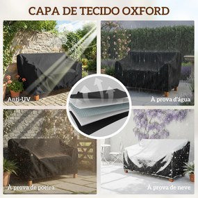 Banco de Jardim em Madeira Banco de Exterior de 2 Lugares com Capa Impermeável Encosto Ergonómico 125x62x90 cm Castanho Claro