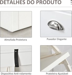Banco Sapateiro com Armazenamento para 8 Pares de Sapatos com 2 Gavetas Prateleiras Ajustáveis e Almofada Acolchoada para Entrada Corredor 104x24x55cm