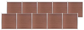 vidaXL Painel de vedação para jardim 1737x186 cm WPC castanho