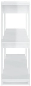 Estante/divisória 100x30x87 cm branco brilhante