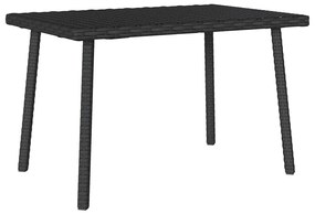 Mesa de centro de jardim retangular 60x40x37 cm vime PE preto