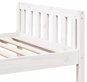 Cama de criança sem colchão 75x190 cm pinho maciço branco