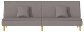 Sofá-cama tecido cinzento-acastanhado