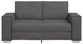 Sofá Loveseat vidaXL Cinza 120 cm em Couro Sintético