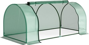 Outsunny Estufa de Jardim 200x100x80 cm para Cultivo de Plantas Sementes Estufa com Estrutura de Aço e Cobertura de Plástico Verde | Aosom Portugal