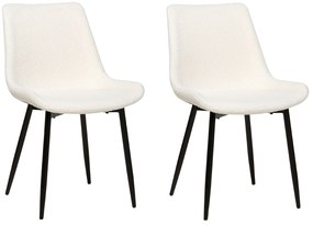 Conjunto de 2 cadeiras de jantar em tecido bouclé branco AVILLA Beliani