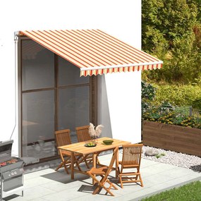 312015 vidaXL Tecido de substituição para toldo amarelo e laranja 300x250 cm poliéster