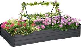 Floreira retangular de metal com suportes para tomates e plantas trepadeiras, 180 x 90 x 29,5 cm