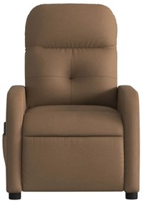 Poltrona de massagens reclinável elétrica tecido castanho
