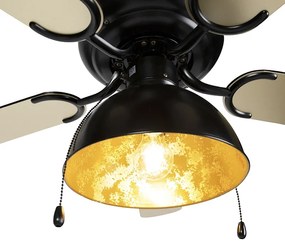 Ventilador de teto preto com bege 130cm com cordão - Mistral Magna