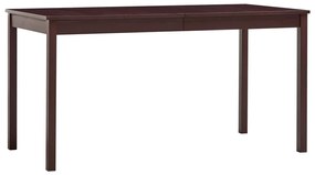 Mesa de jantar 140x70x73 cm madeira de pinho castanho-escuro