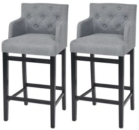 vidaXL Bancos de bar 2 pcs tecido cinzento-claro
