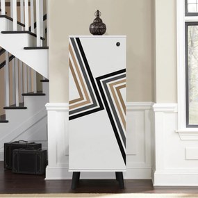 Sapateira Vegas – Branco/Preto – 50 cm x 135 cm x 38 cm