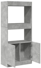 Armário alto 63x33x140 cm derivados de madeira cinzento cimento