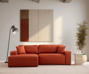 Sofá-Cama de Canto Pırlo – Laranja – 260x78x170 cm