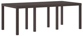 Mesa de Jardim vidaXL Marrom 200x100x73 cm em Rattan Sintético