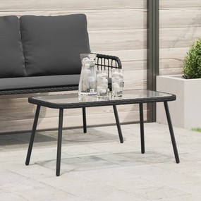 Mesa de café vidaXL Preta 90x45x42 cm Vime Sintético