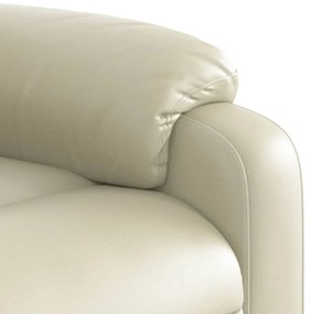 Poltrona reclinável couro artificial cor creme